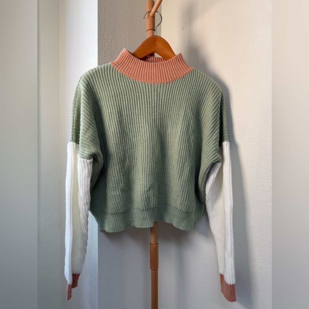 Princess Polly Sage Green Relaxed Fit Lucien Sweater Women’s Size M/L